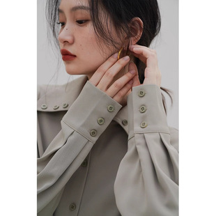 Shirt Women's Spring and Autumn New Lazy Style Design Niche Top with Small Stacked French Retro Shirt