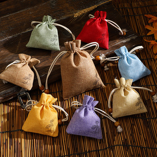 Dragon Boat Festival Sachet Drawstring Pharmacy Company Customized logo Empty Bag Student Research Sachet Cotton and Linen Bag Wholesale logo