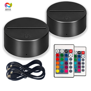 New creative quicksand painting table lamp base acrylic touch remote control night light base 3D luminous base