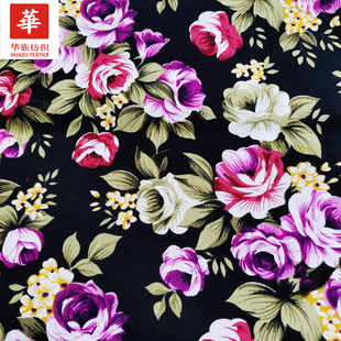 Cotton cotton printed fabric retro ethnic style rose women's stage clothing decorative fabric spot wholesale
