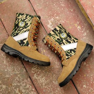 Anti-smashing anti-piercing high-top combat boots men's fireproof shoes outdoor mountaineering physical training forest fire emergency rescue