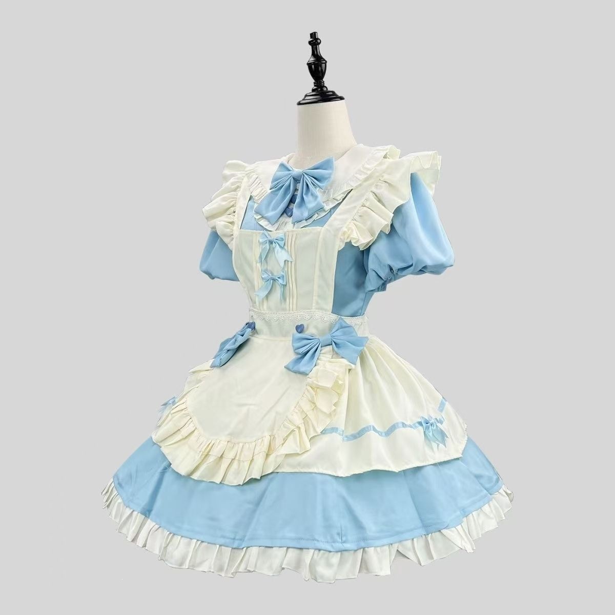 Lolita Cos Hawthorn Berry Early Maid Costume Elegant Lolita Puff Sleeve Apron for Big and Small Ladies