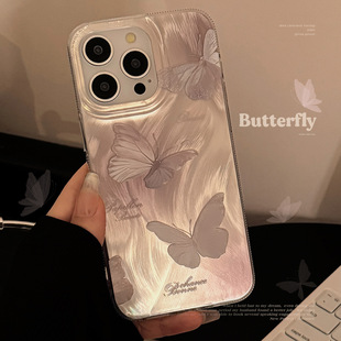 Яблоко 16E15promax марлевый чехол 11iPhone14 чехол для телефона 12/XR Butterfly Girl 13pro Розовый