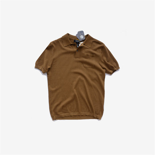 London design tonality! 100 combed cotton! Double-yarn woven knitted short-sleeved polo shirt for men