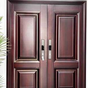 Factory wood grain transfer printing warm color series single open child and mother open anti-theft door Shanxi Zhejiang Sichuan Hubei Guangxi installation