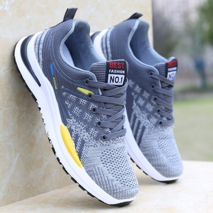 Men's Shoes 2024 New Summer Breathable sneaker Flying Mesh Men's Casual Shoes All-match Soft Sole Running Shoes