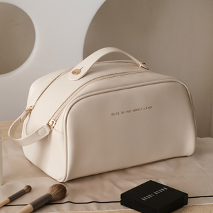 New Double Zipper Large Capacity Cosmetic Bag Cosmetic Brush Cosmetic Storage Bag Portable Travel Bag