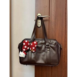 2025 new JK uniform bag secondary PU commuter messenger bag cute girl Japanese college shoulder handbag