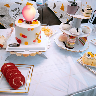 Dessert Table Display Rack Party Layout Supplies Multi-layer Cake Table Decoration Disposable Three-layer Paper Cake Rack