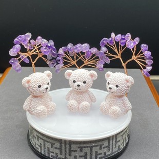 Christmas Valentine's Day gift natural amethyst handmade DIY winding Office Live studio bedroom small ornaments