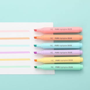 Macaron 6 Color Light Color Highlighter Large Capacity Graffiti Marker Pen Student Marker Color Hand Account DIY Stationery