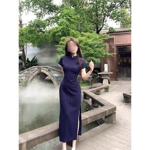 Новый китайский стиль улучшенный ретро cheongsam платье с короткими рукавами cheongsam женский летний темперамент