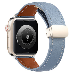 Применимо для яблочного ремешка из кожи личи магнитная отсосная пряжка iwatchS10/9/87/6/5/4/3/2/seUltra