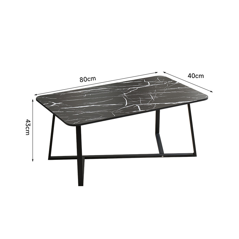 Simple Modern Office Marble Texture Tea Table Balcony Home Living Room Coffee Table Light Luxury Slate Tea Table Manufacturer