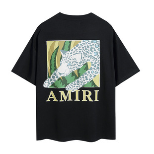 Внешняя торговля новый трансграничный AMIRI Angel серии футболки с короткими рукавами шорты с круглым вырезом, вымытые ретро-буквенные принты оптом