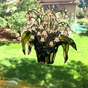 Independent station new Lily of valley Suncatcher lily of valley acrylic window hanging art decoration