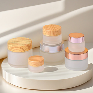 in stock transparent glass cream bottle frosted cosmetic bottle portable packaging empty bottle face cream eye cream small sample bottle wholesale