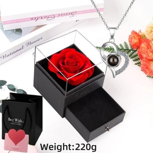 Cross border hot sale 100 languages love pendant nis fashion women's clavicle chain high sense heart shaped projection necklace