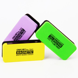 Deli 7840 white board eraser color Magnetic blackboard eraser children's drawing board eraser chalk eraser magnetic strip eraser wholesale