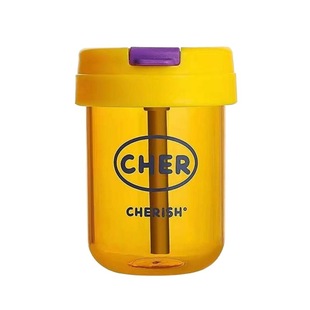 Korean Style Summer 330 Ml Plastic Cup Cute High-looking Ton Cup Mini Straw Cup Outdoor Portable Couple