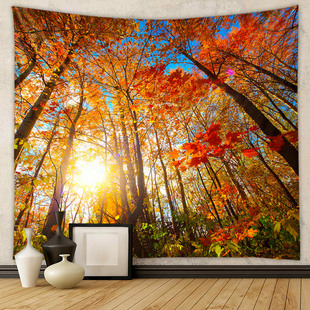 Seven Leap Cross-border Home Amazon Explosions Background Cloth ins Wind Hanging Cloth Background Wall Hanging Cloth ins Wind Forest Tapestry
