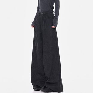 2025 New Autumn and Winter Design Pants Loose Casual Trailing Slim-fit Vintage Wide-leg Trousers High Waist Casual Pants
