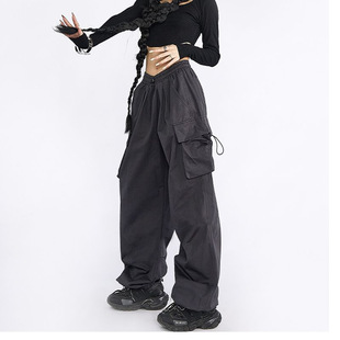 Wide Leg Pants Children Spring and Summer New Design Sense Niche Loose Flesh Covering Slimming High Street Multi-Pocket Straight Overalls