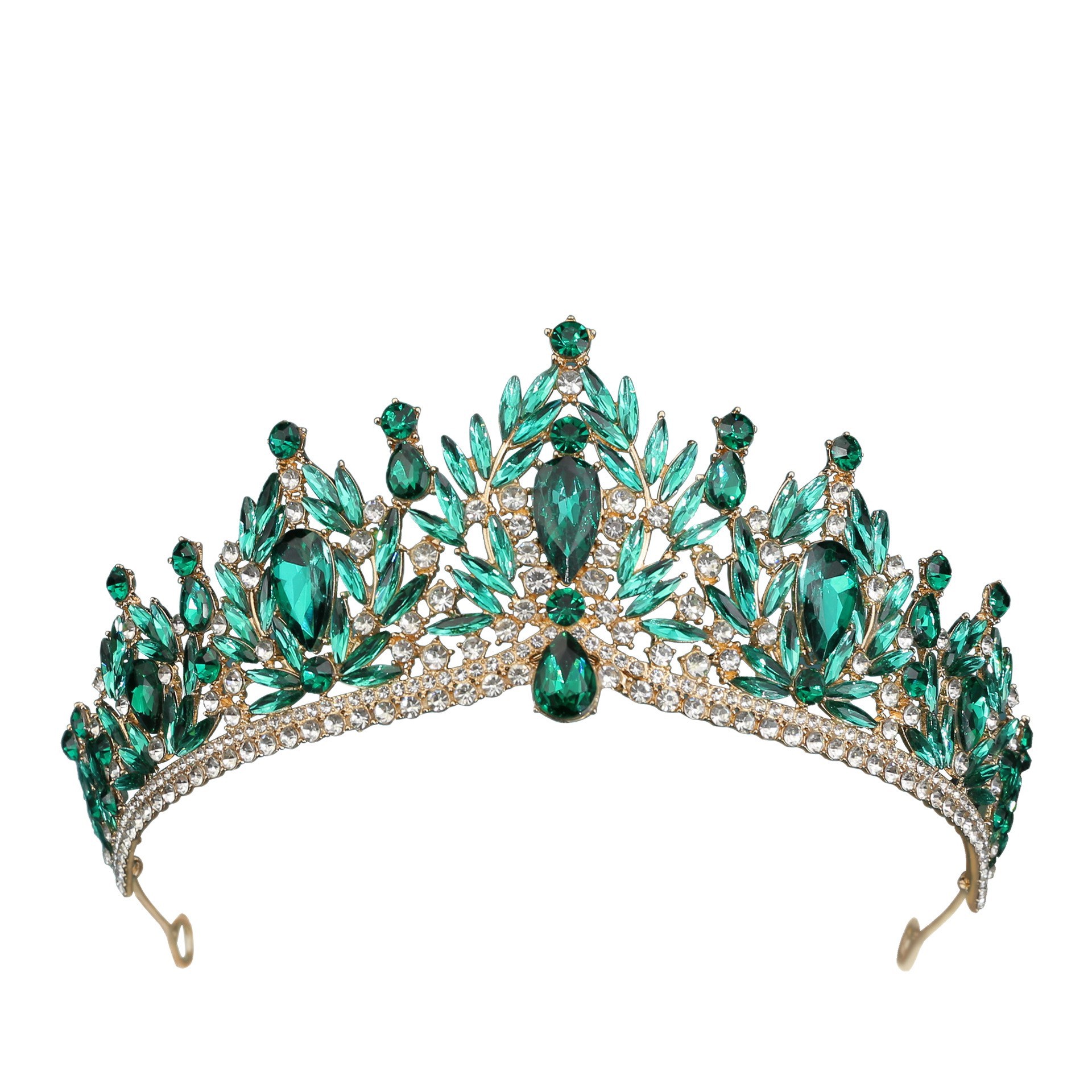 Cross-Border European and American Crystal Bridal Crown Baroque Color Crown Tiara Rhinestone Birthday Princess Bridal Accessories