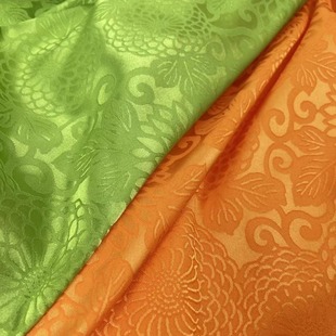 Large Chrysanthemum Satin Jacquard Fabric New Chinoiserie Auspicious Peacock Pattern Imitation Silk Shirt Cheongsam Dress Fabric