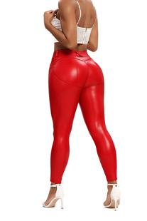 European and American Internet celebrity ins Peach Hip tight yoga pants outdoor fitness sports leggings leather pants for women