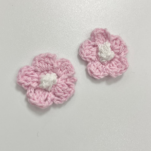 diy wool flower hand crochet knitting hand hook flower 2.5cm small plum blossom clothing accessories children's clothing accessories