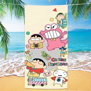 Crayon Shinchan ~ Ультрафибры для взрослых купаются и плавают дети мультфильм банное полотенце для путешествий Портативное пляжное полотенце