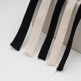 Pure Cotton 21-Count Yarn Flat Cotton Rope Pure Cotton White 0.6cm- 0.8-1.0cm -1.2-1.5Cm Double-Layer Cotton Rope