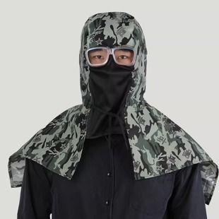 Anti-dust and anti-powder breathable labor protection headgear for men's and women's loading and unloading factory shawl cap tie-down dust cap hood work cap
