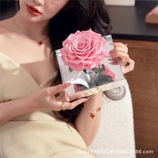 Wanhua Source Factory Giant Eternal Flower Rose Acrylic High-end Gift Box Valentine's Day Birthday to Send Girlfriend to Boudoir