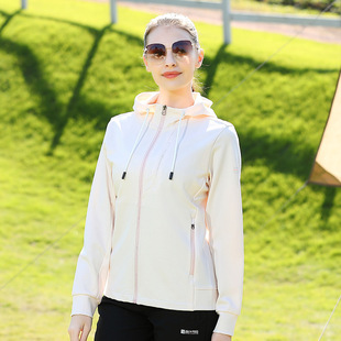 Jique Wolf King new women's outdoor casual hooded coat summer breathable shoulder solid color knitted single-layer coat 68962
