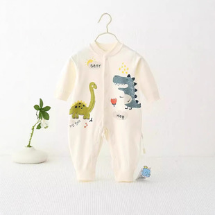 2024 Autumn Baby Clothes Boneless Hatshirt Baby Boys and Girls Jumpsuit Pajamas Cute Climbing Clothes Autumn Clothes Home Clothes