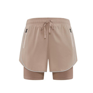 Anti-exposure Double-layer Sports Shorts for Women, Fake Two-piece Running Fitness Pants, Long-lined Cycling Five-point Pants, Ready-made Wholesale