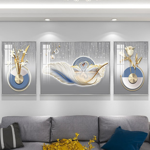 Modern Simple Sofa Background Wall Decorative Painting Living Room High-level Light Luxury Hanging Painting Nordic Abstract Cream Style Mural Painting