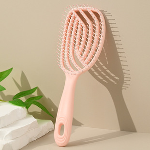 New Product Spareribs Hollow Hair Comb Cross-border E-commerce High Cranial Top Fluffy Style Comb Long Hair Curly Hair Home Massage Comb