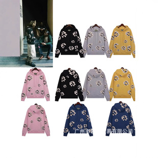 DENIM TEARS Классический Капок пенистый принт для мужчин и женщин свободный свиток с капюшоном повседневные брюки