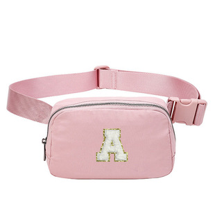 Cross-border lulu Embroidered Letter Waist Bag Outdoor Waterproof All-match Crossbody Bag Casual Sports Fitness Chest Bag