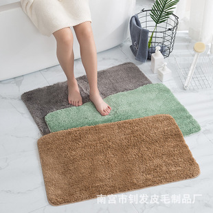 Cross-border High Plush Thickened Floor Mat Carpet Simple Kitchen Bathroom Door Mat Bathroom Anti-slip Mat Absorbent Foot Mat