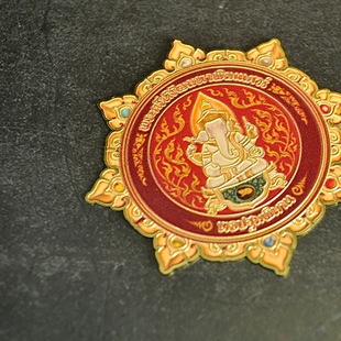 Thai Featured Buddha Card Handmade Card Brass Material Card Thai Elephant God Painted Mobile Phone Case Bag