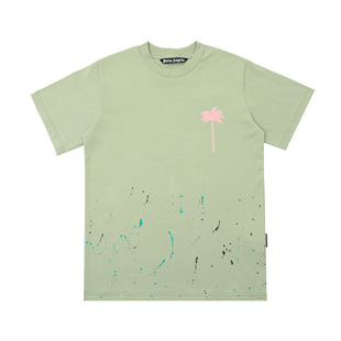 INS Correct Version American Tide Brand PA Angel Broken Bear Palm Tree Teddy Bear Shark Crewneck Short Sleeve T-Shirt