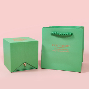 Arc acrylic double door jewelry box high sense rose transparent packaging gift box plastic box wholesale