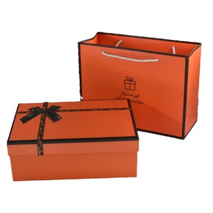 in stock wholesale companion gift orange bow heaven and earth box wedding birthday new year business cooperation gift box