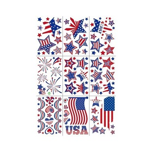 Amazon American Independence Day window stickers colorful flags stars American holiday Glass stickers window decoration static stickers