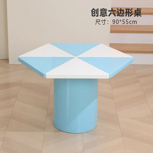 Children's Multi-person Creative Combination Table Kindergarten Reading Writing Table Handmade Painting Table Early Education Library Solid Wood Table