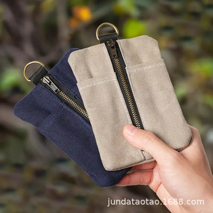 Retro Wear-resistant Canvas EDC Tool Bag Portable Wallet Multi-functional Outdoor Camping Mini Storage Bag